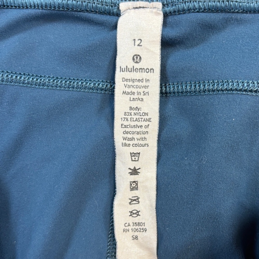 Lululemon Fast and Free Tight 28 Women 12 Blue Brushed Nulux Running Workout - Picture 4 of 12